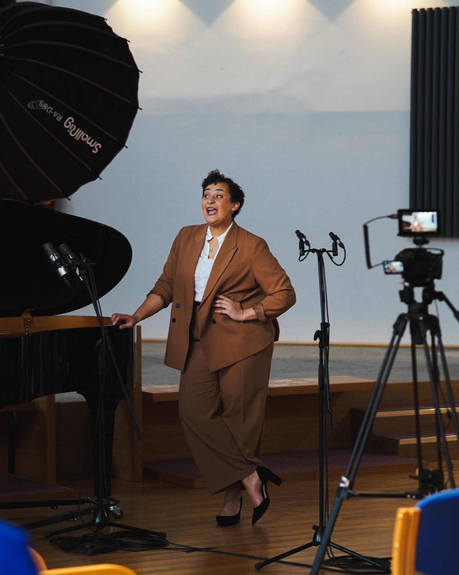 Audition recording session for orchestral player